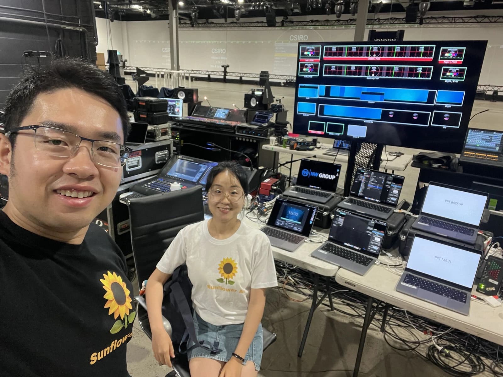 Sunflower AI captioning a live in-person event