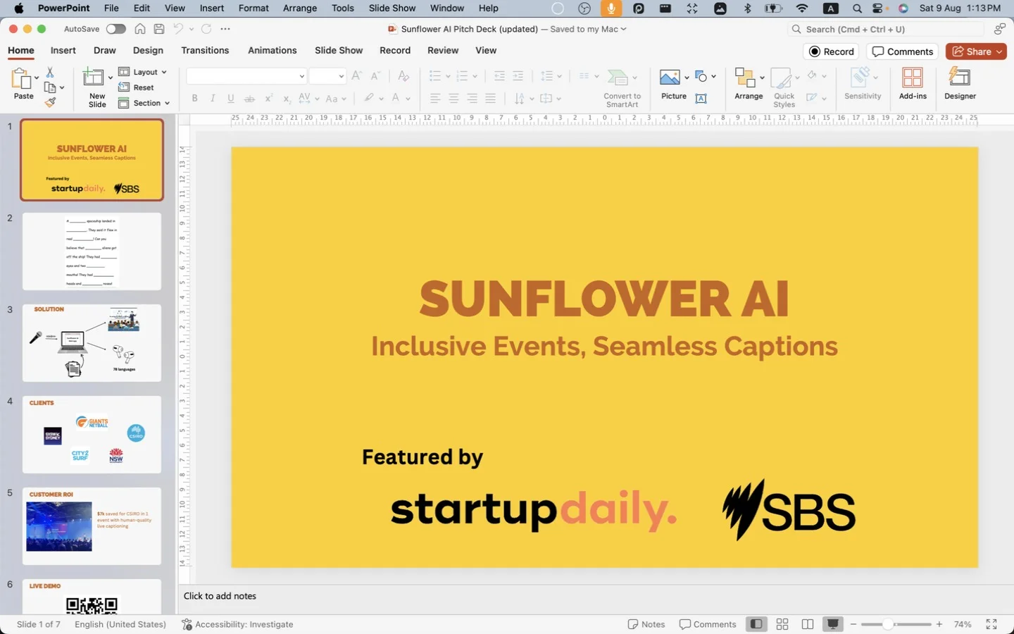 Clicking Slide Show in PowerPoint