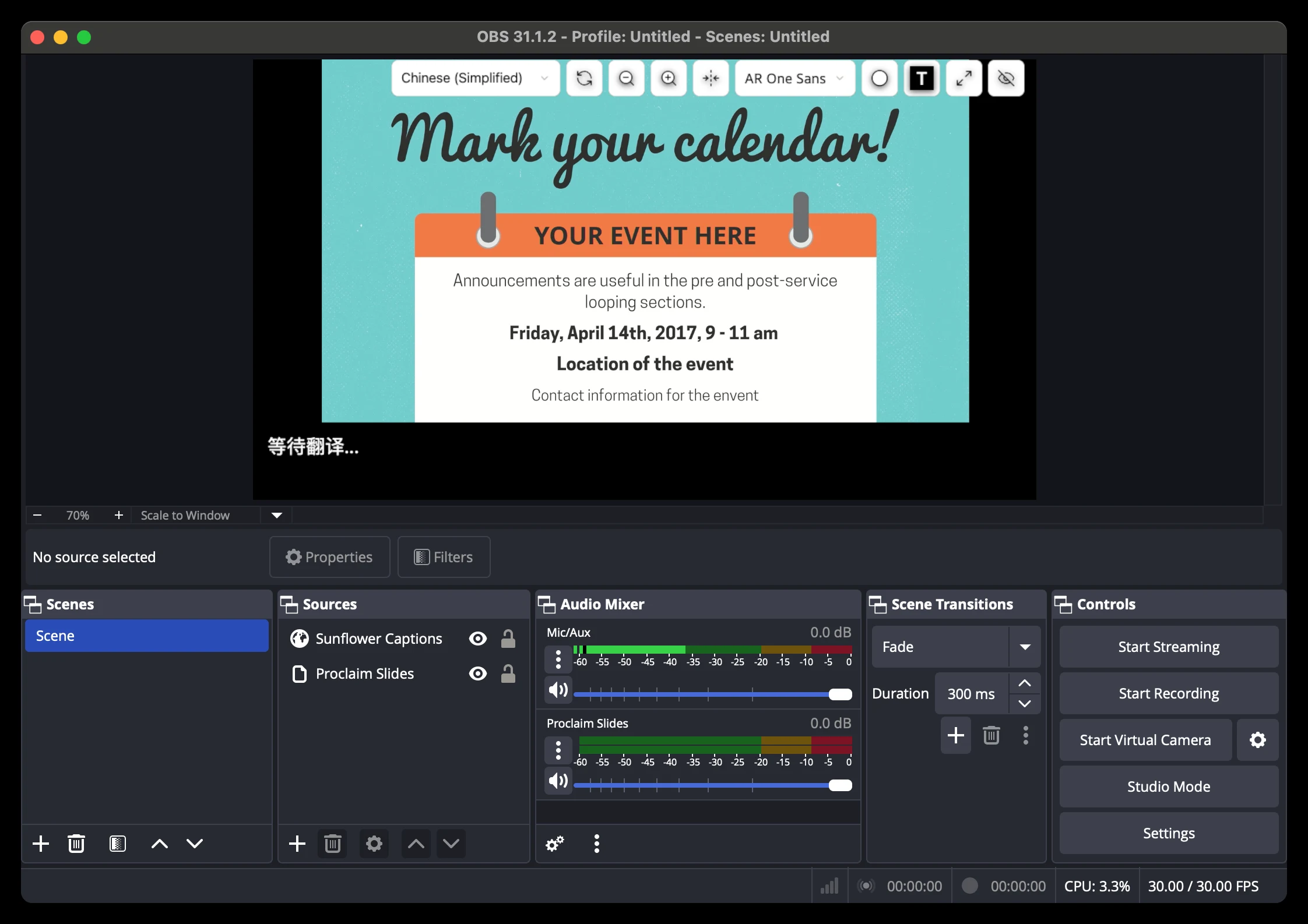 OBS preview after resizing the sources